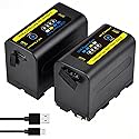 Tectra 2-Pack NP-F750 Battery for Sony NP-F970 NP-F975 NP-F980 NP-F960 NP-F770 NP-F550 Battery and Sony Handycam Camcorders for YONGNUO Godox LED