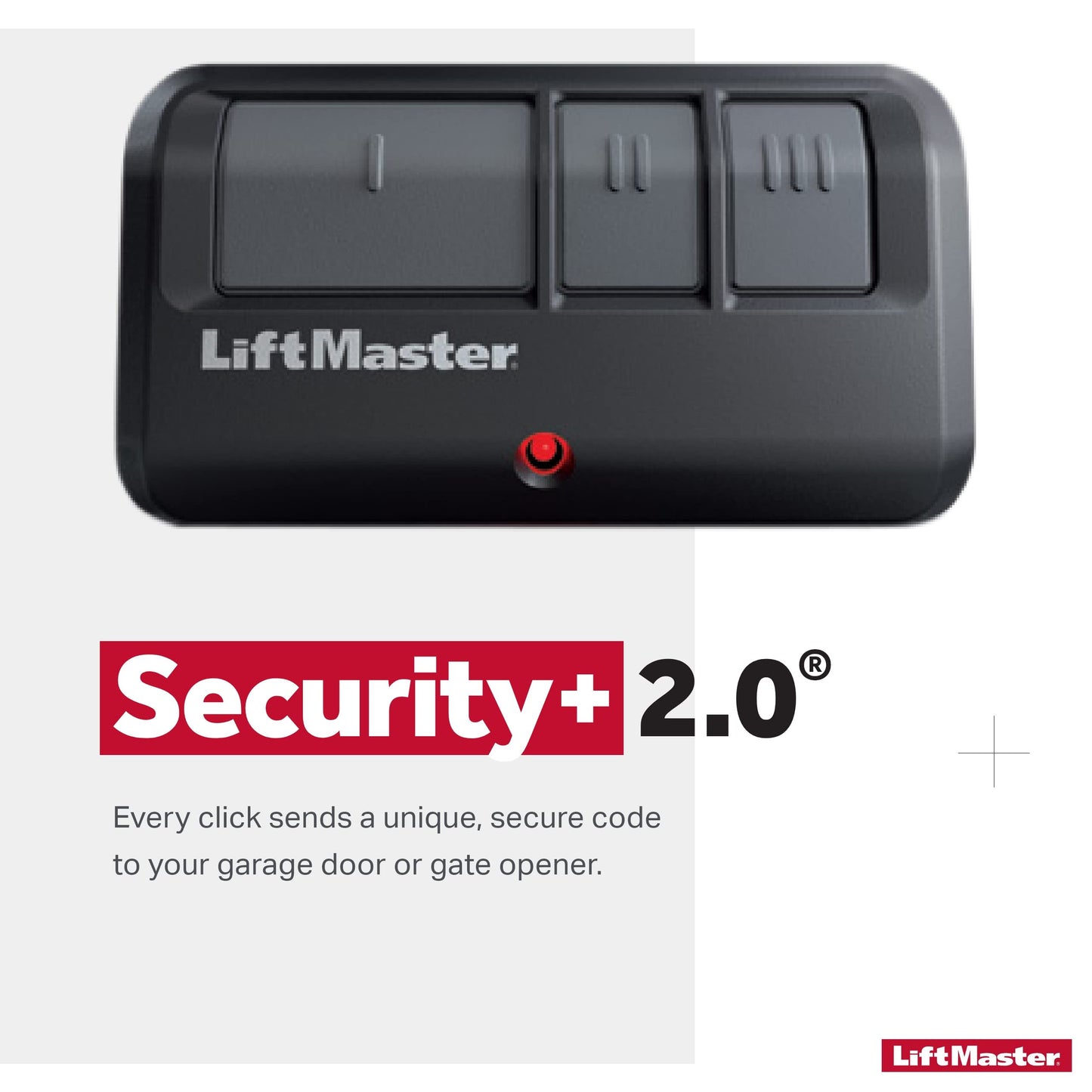 LiftMaster 893Max Security+ 2.0 3-Button Gate Operator Remote Control with Visor Clip - Pack of 3