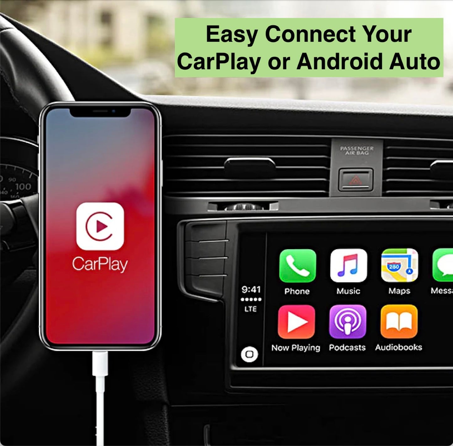 Short iPhone 15/16/17 CarPlay Cable 1.15ft [2-Pack] - USB A to USB C Fast Charging Cord for Apple iPhone Pro/Max/Air, Android Auto Charger for Samsung