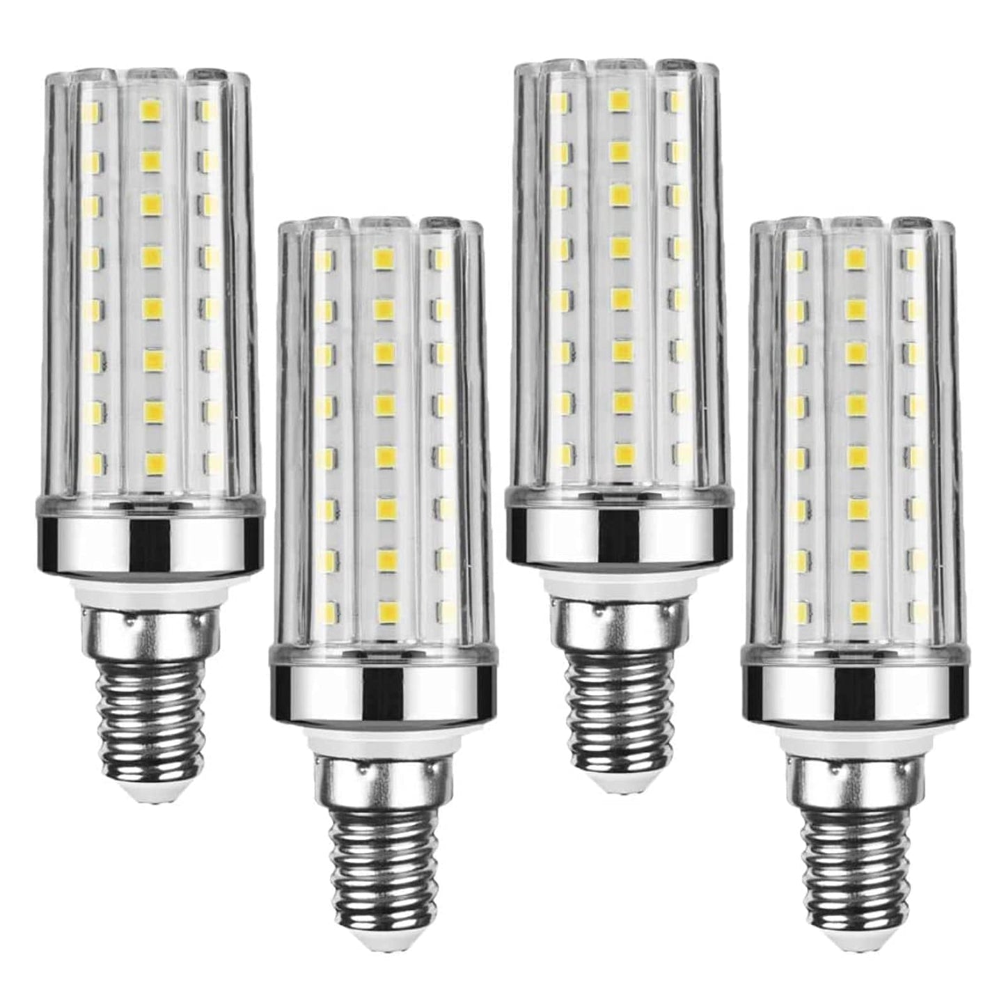 Lxcom Lighting 16W E12 LED Corn Bulbs Candelabra LED Bulb(4 Pack)- 2835 SMD 80 LEDs 150 Watt Equal Daylight White 6000K LED Chandelier Bulbs 1600LM