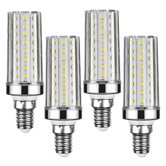 Lxcom Lighting 16W E12 LED Corn Bulbs Candelabra LED Bulb(4 Pack)- 2835 SMD 80 LEDs 150 Watt Equal Daylight White 6000K LED Chandelier Bulbs 1600LM
