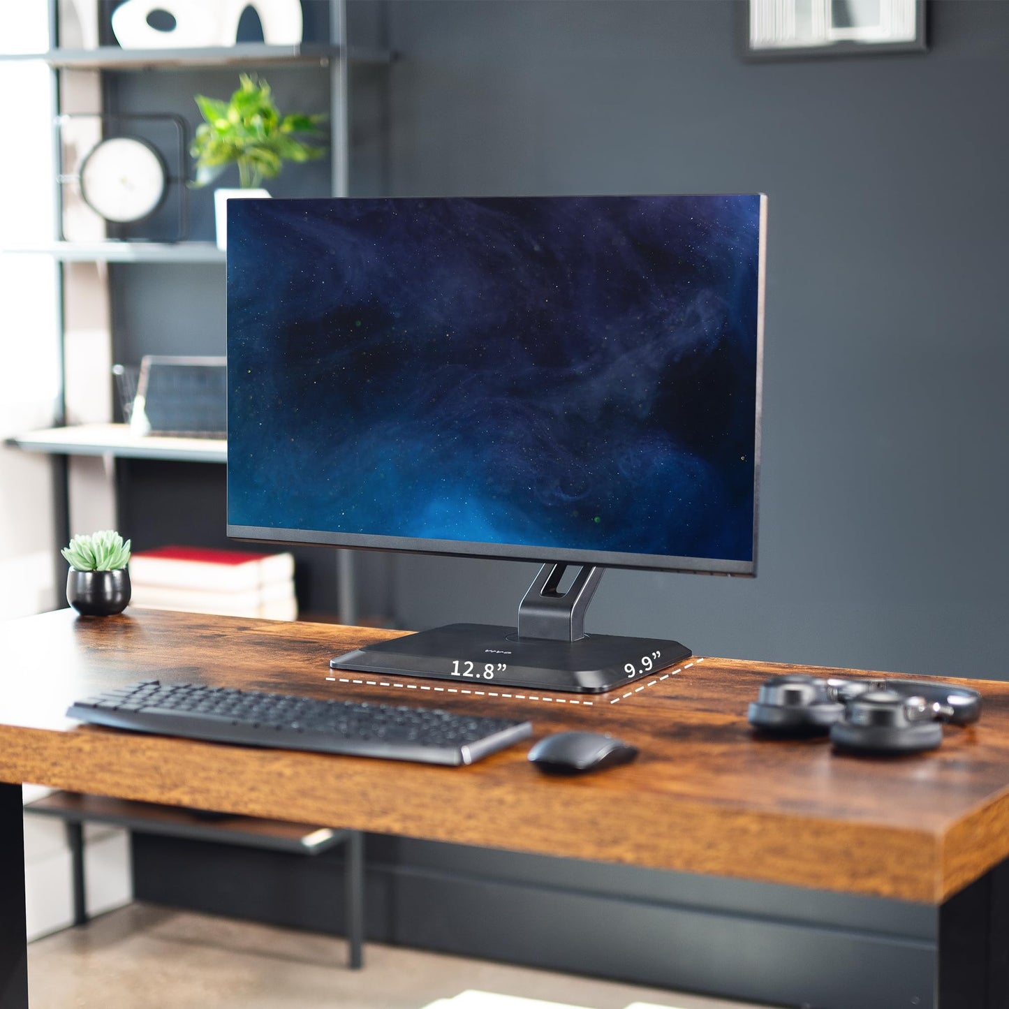 VIVO Premium Single 17 to 32 inch VESA Monitor and Touch Screen Desk Stand with Rotating Base, Freestanding Pneumatic Height Adjustable Arm, 12 inch