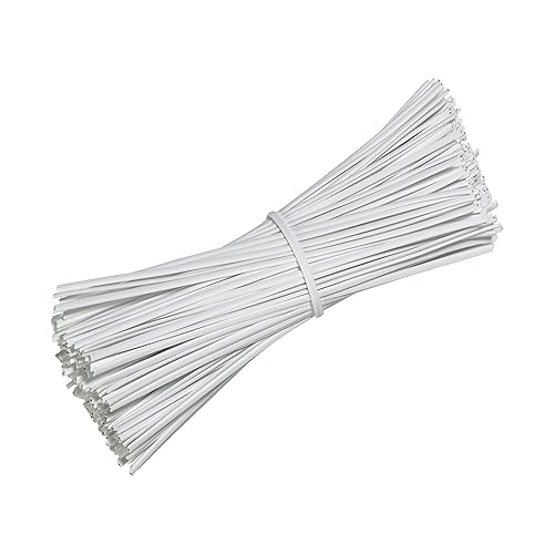 SumDirect 1000pcs 4 Inch Twist Ties - Reusable White Plastic Coated Cable Wire Ties for Bags, Bread,Household and Office