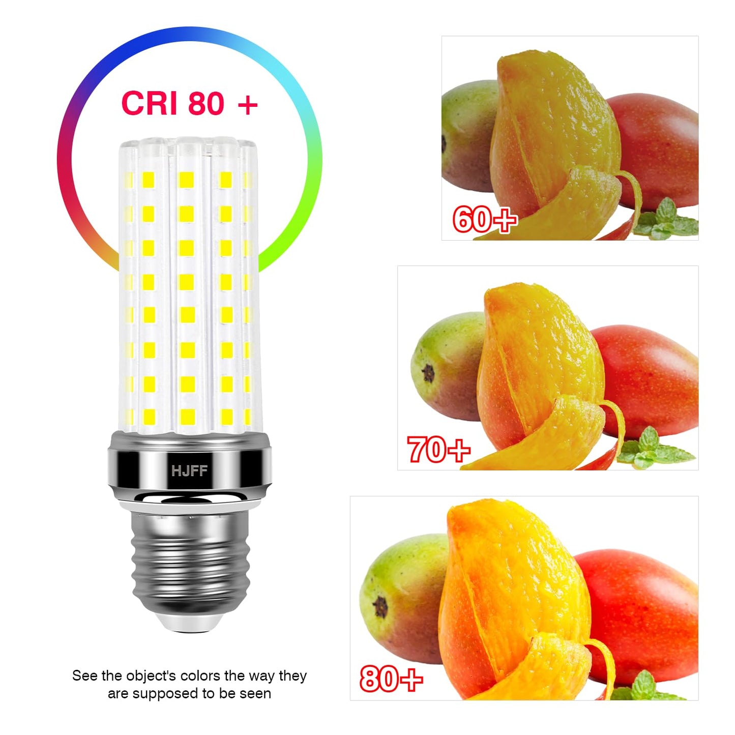 HJFF 6 Pack LED Corn Light Bulb 200w Equivalent 2500 Lumen 5000K Cool Daylight White 20W E26/E27 Base Non-dimmable Ceiling Fan Led Light Bulb for Home