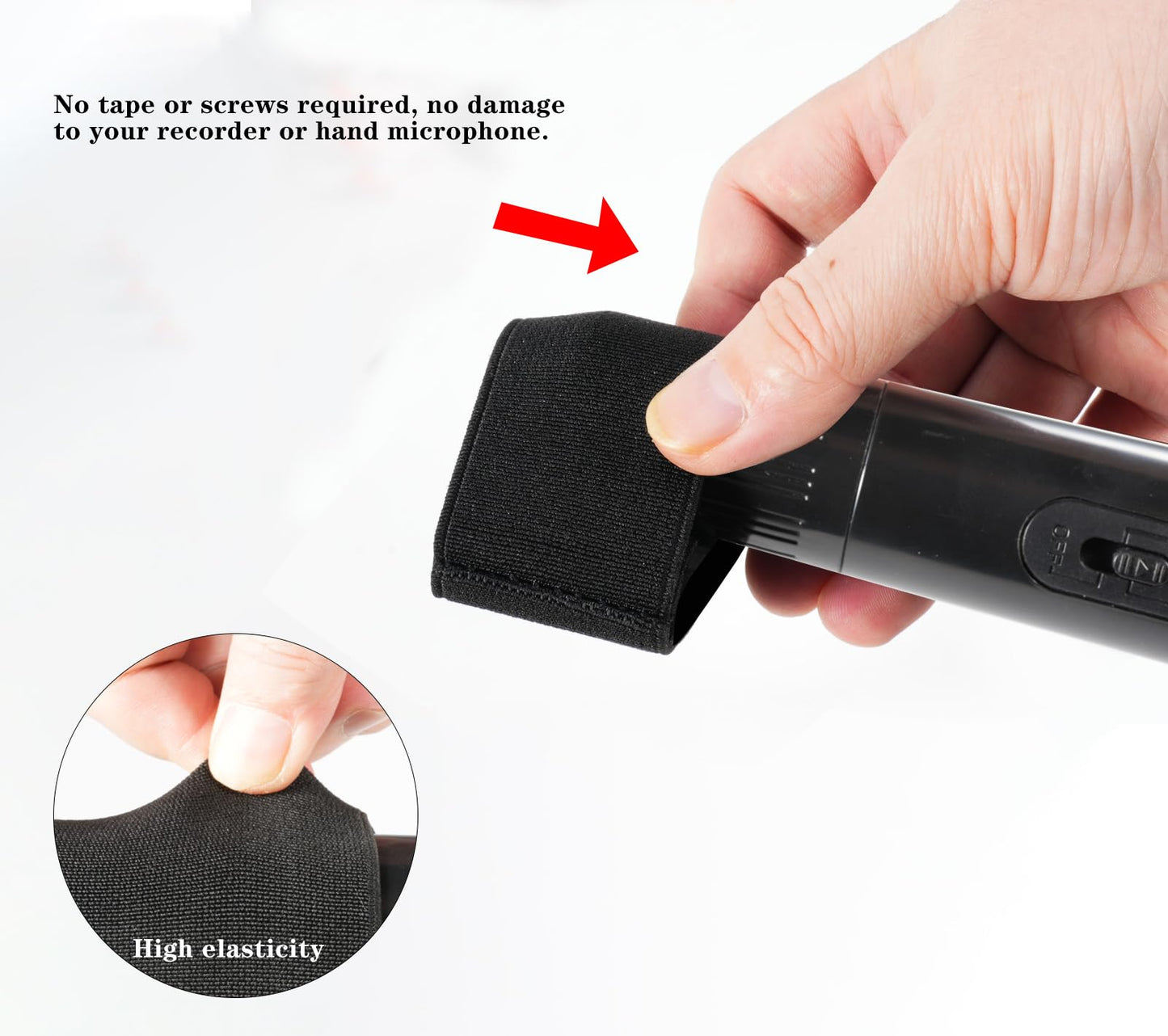 MOTAIN Hand Microphone Elastic Sleeve Compatible with DJI Mic Wireless Recorders,Ideal Accessory For Wedding Photographers(2 Pack)
