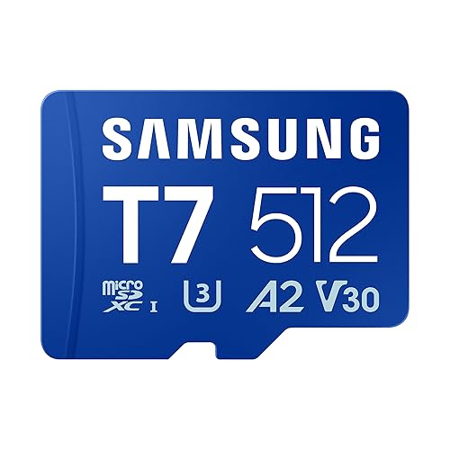 Samsung microSDXC T7 512GB, Transfer Speeds Up to 170 MB/s, Made for Casual Gamers, Amateur Creators, & Everyday Users (MB-MB512T/AM)