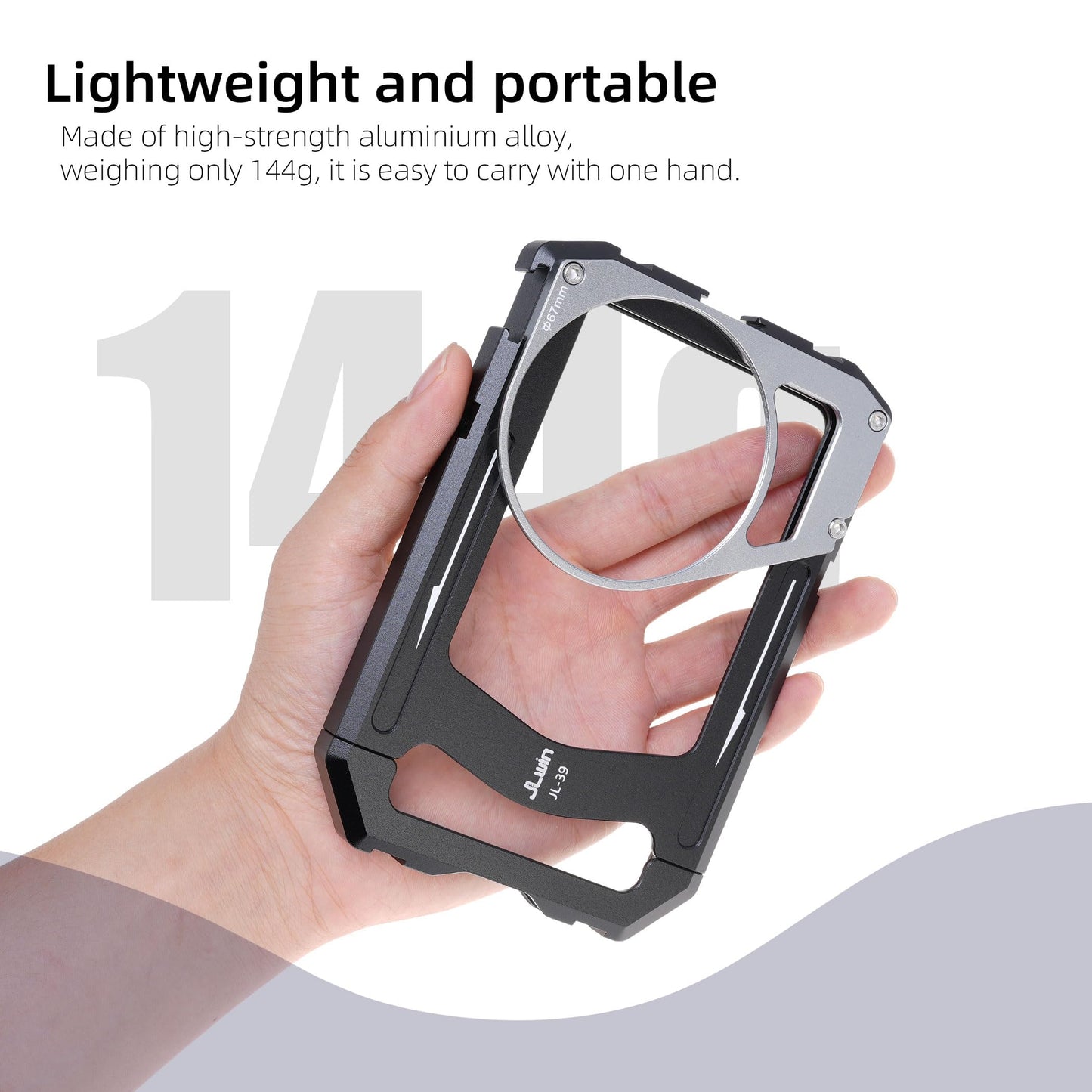 JLWIN Universal Phone Cage Video Kit Stabilizer W/Handles + 67mm Thread Filter Adapter Rig for iPhone 17 16 15 14 Pro Max Samsung Cell Phone Vlog Live