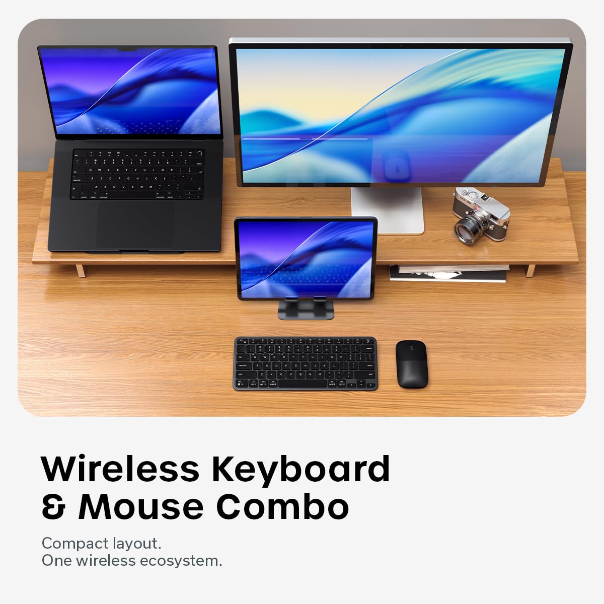 Satechi Slim CEX1 Wireless Keyboard & Mouse Combo, Bluetooth, Space Black