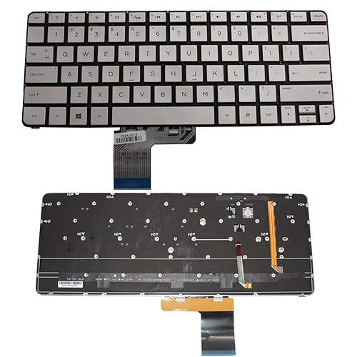 New Silver Laptop US Keyboard with Backlit Replacement for HP Spectre 13T 13-3000 13-3010DX 13-3010EG 13-3010ER 13-3011TU Part Number:743897-001