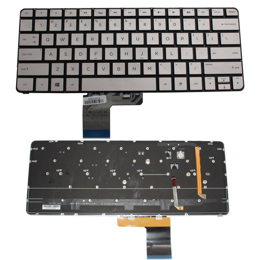 New Silver Laptop US Keyboard with Backlit Replacement for HP Spectre 13T 13-3000 13-3010DX 13-3010EG 13-3010ER 13-3011TU Part Number:743897-001