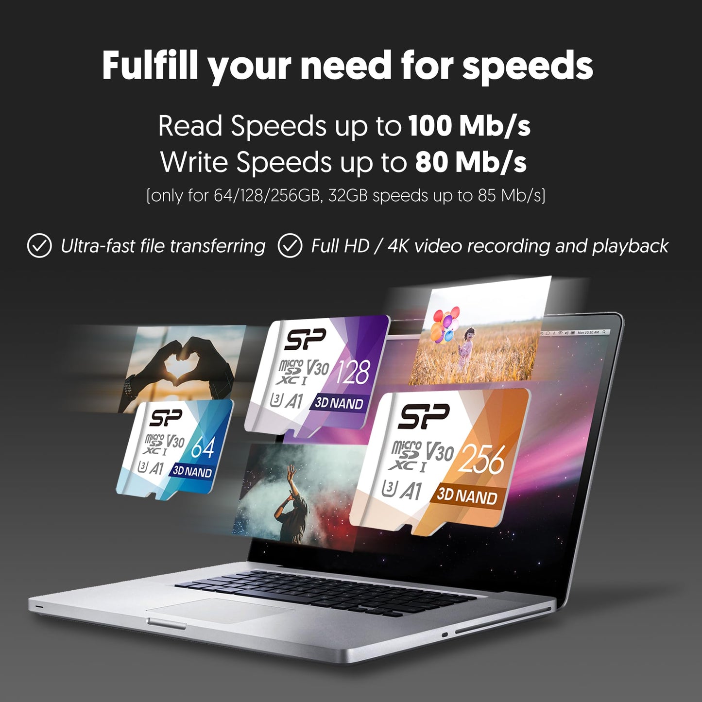 Silicon Power 64GB 3D NAND High Speed MicroSD Card with Adapter