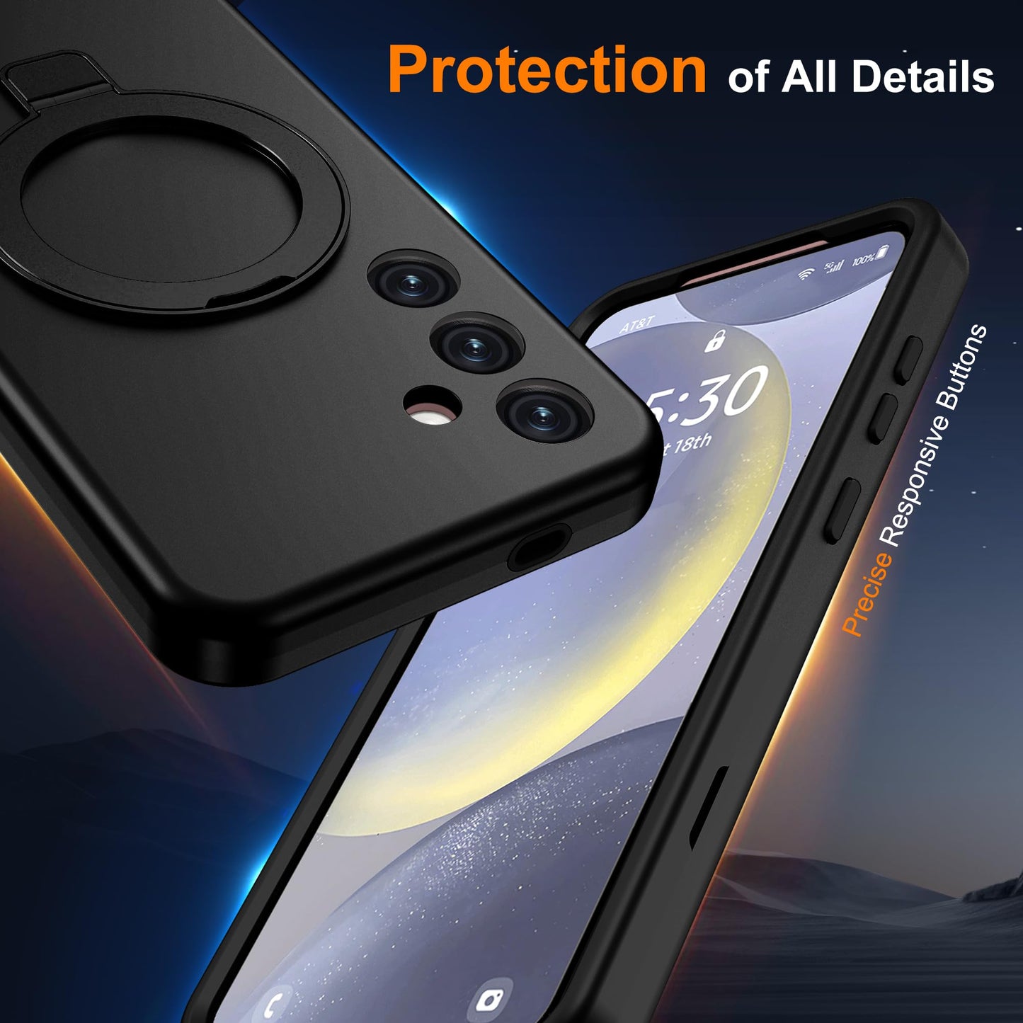 DuiDuiQ Designed for Samsung Galaxy S24 Case with Magnetic Ring Stand [Compatible with Mag-Safe][Military Grade Drop Protection][Build in Kickstand]