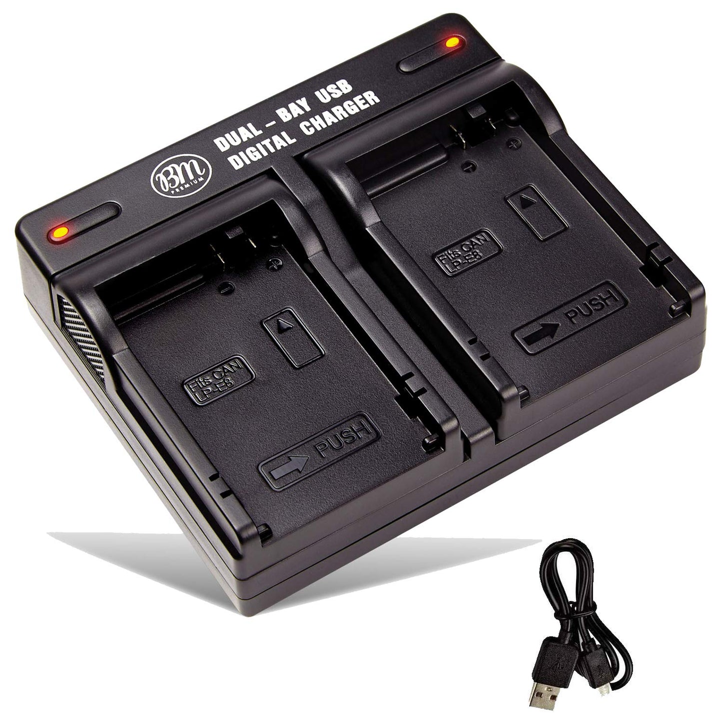 BM Premium LP-E8 Dual Bay Rapid Battery Charger for Canon EOS Rebel T2i, T3i, T4i, T5i, EOS 550D, EOS 600D, EOS 650D, EOS 700D DSLR Digital Cameras