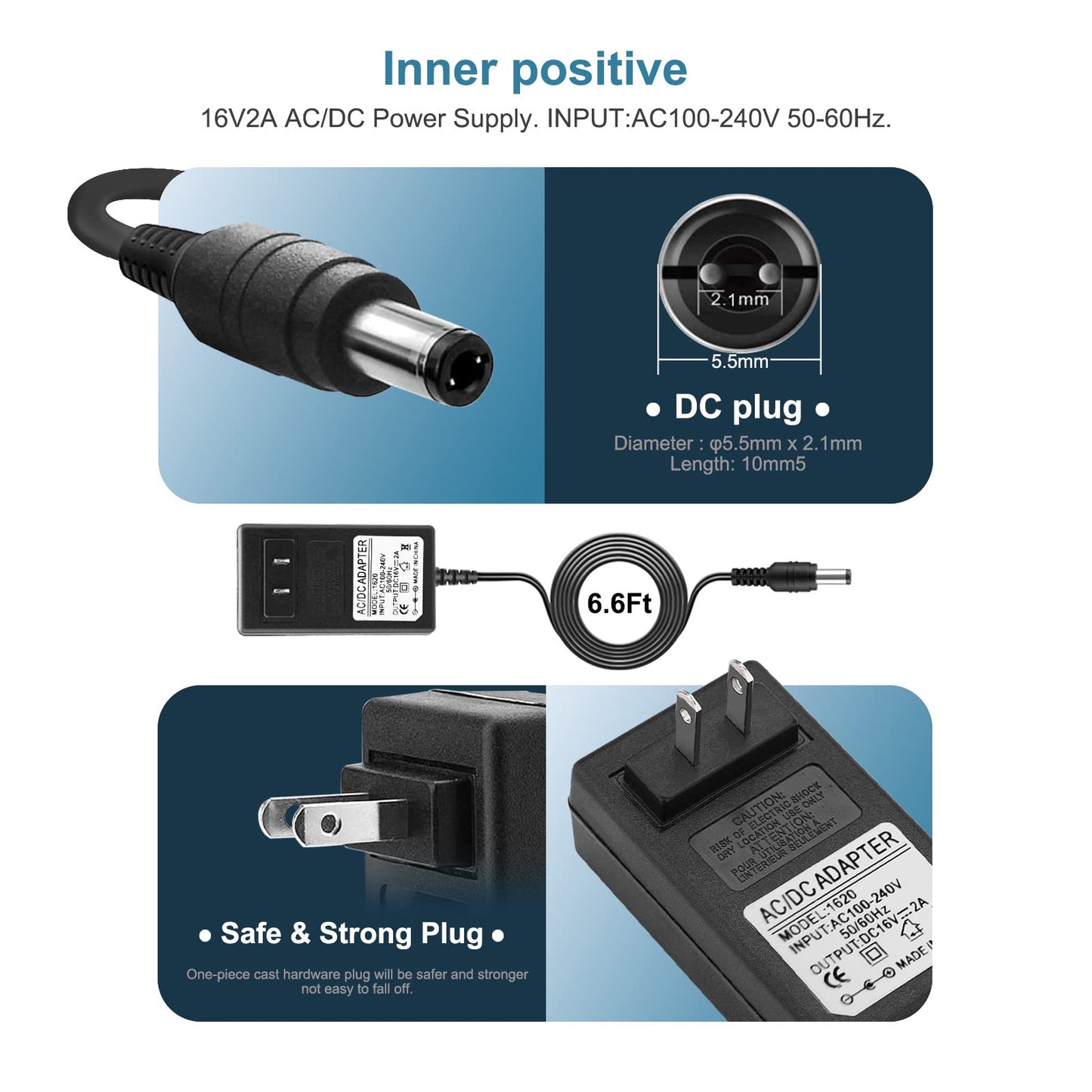 16V 2A AC DC Power Supply Adapter Charger Compatible for Altec Lansing IMW888 IMW888s IMW645 IMW778 IMT804N Big Super LifeJacket Wireless Waterproof…