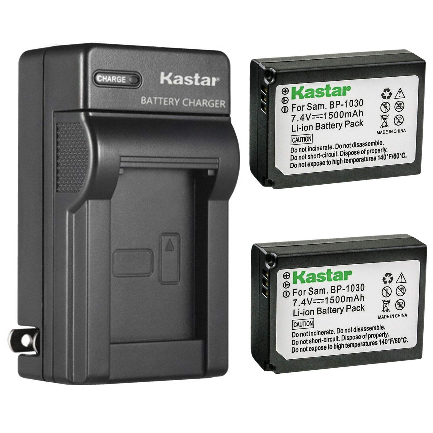 Kastar 2-Pack Battery and AC Wall Charger Replacement for Samsung BP-1030, BP-1130, ED-BP1030 Battery, Samsung NX200, NX210, NX300, NX300M, NX310