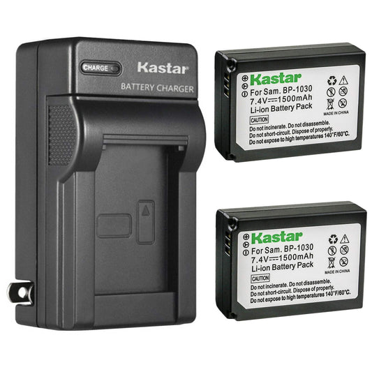 Kastar 2-Pack Battery and AC Wall Charger Replacement for Samsung BP-1030, BP-1130, ED-BP1030 Battery, Samsung NX200, NX210, NX300, NX300M, NX310