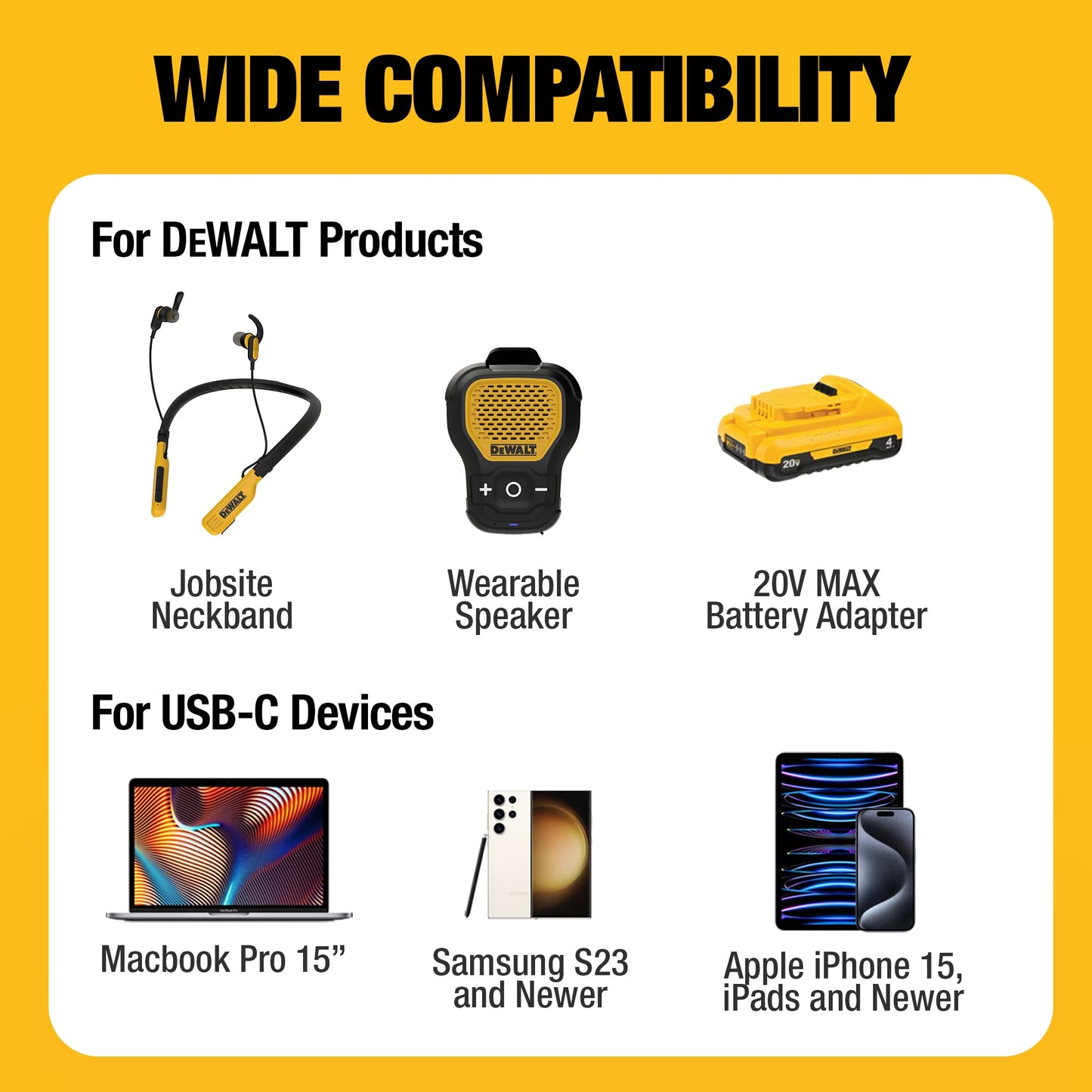 DEWALT Heavy Duty USB C Car Charger, 120W 2-Port PD 3.0 Type C Adapter, PPS Fast Charging w/Power Delivery for iPhone 17 16 15 14 13 Pro Max Mini