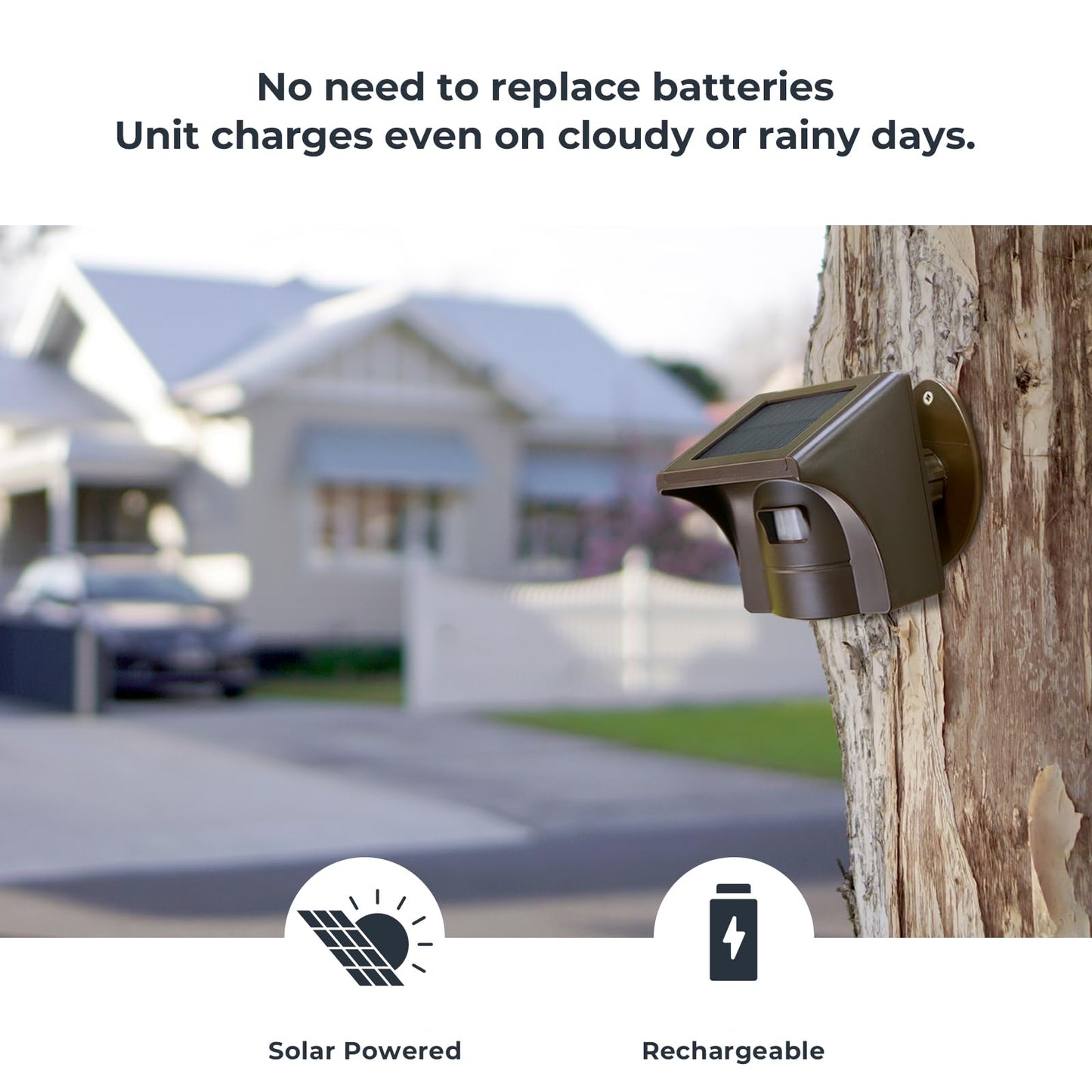 eMACROS Non-APP Wireless Driveway Alarm - 1/2 Mile Solar Motion Sensor with Plug-in Receiver for Driveways, Homes, Large Properties, Weatherproof