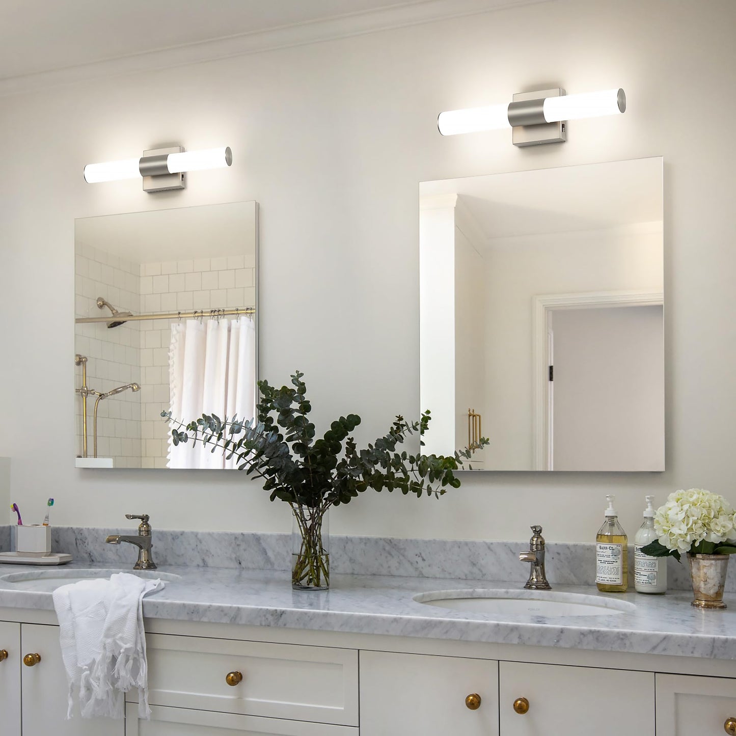 7Degobii Brushed Nickel Vanity Light for Bathroom Lights Fixtures Over Mirror 5CCT Dimmable Vanity Light Bar 15.74-Inch 12W Bathroom Lighting Fixtures
