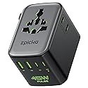 Epicka Pulse Duo 45W Universal Travel Adapter, International Power Adapter with PD & QC 3.0 Fast Charging for 2 Devices Simultaneously, European…