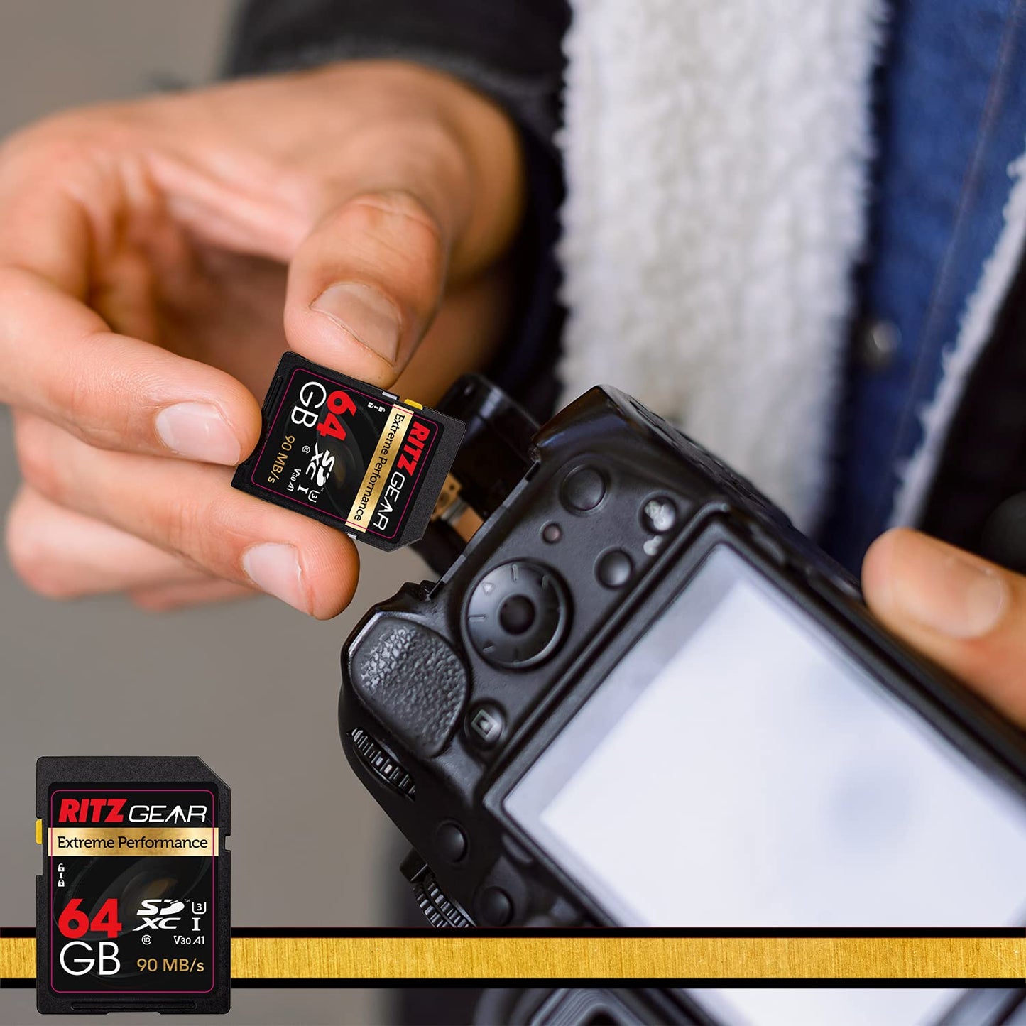 Ritz Gear Extreme Performance Video Pro 64GB 4K 8K Ultra HD SDXC U3 V60 A1 Memory Card 4-Pack (Read 265mb/s 120mb/s Write)