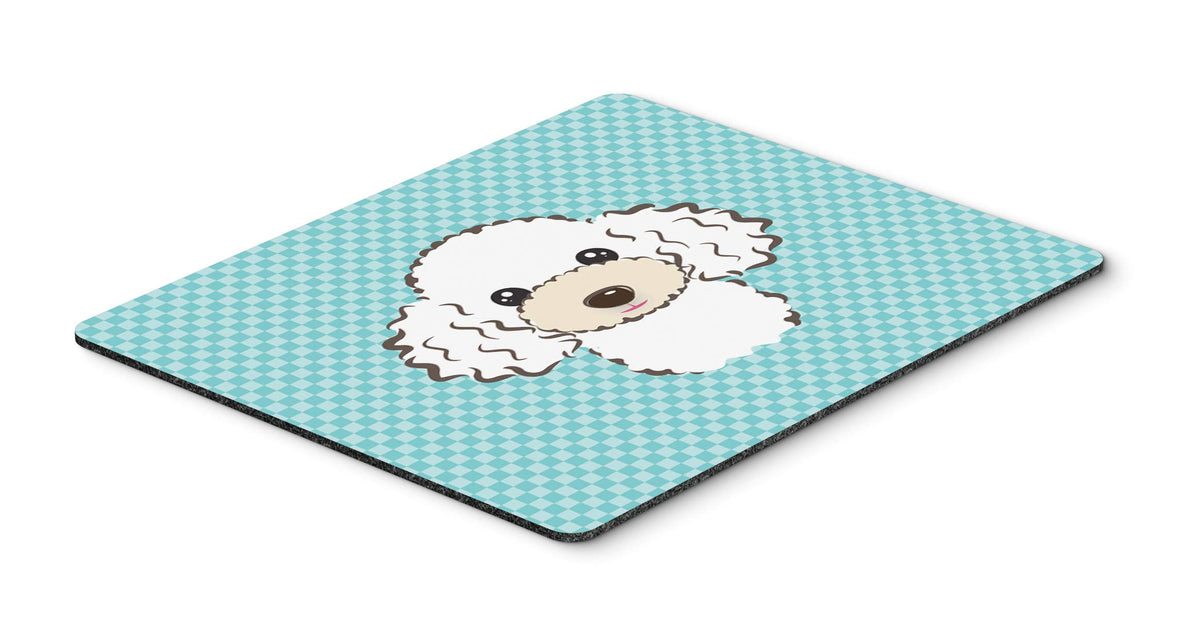 Caroline's Treasures BB1195MP Checkerboard Blue White Poodle Mouse Pad, Hot Pad or Trivet for Home Office Gaming Working Computers Laptop Mouse