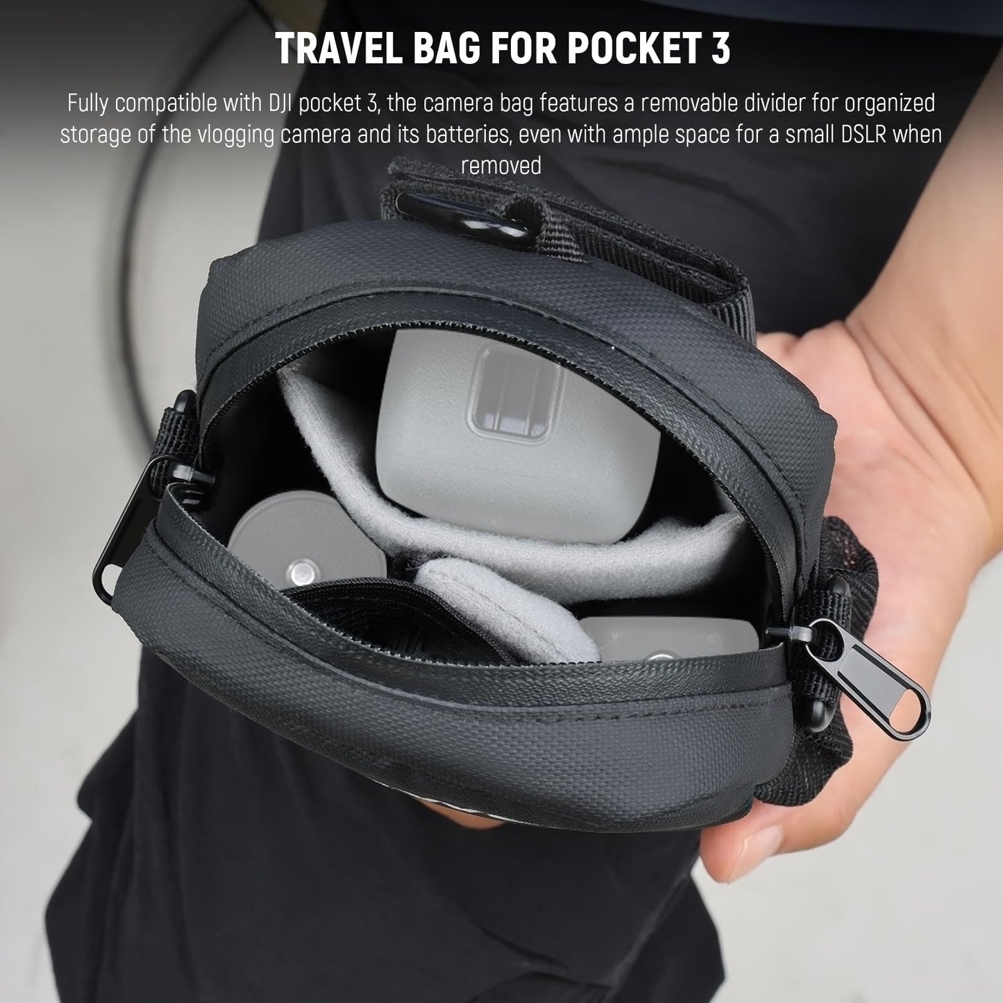 NEEWER Camera Sling Bag, Water Resistant Lightweight Compact Travel Case Crossbody for Photographers, Compatible with DJI Osmo Pocket 3 DSLR