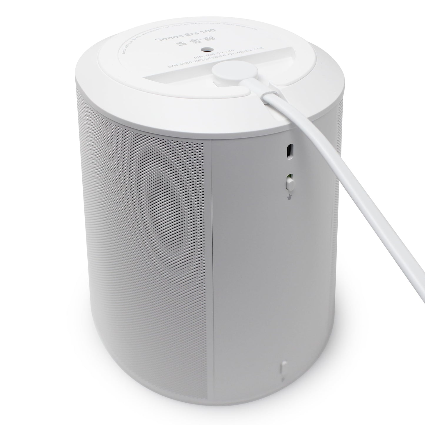 Vebner Extra Short Power Cord Compatible with Sonos Era 100 and Era 300 Speakers (White - 19.5 Inches)