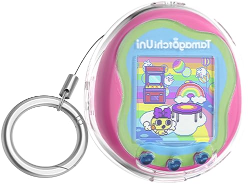 Geiomoo TPU Cover for Tamagotchi Uni Case, Soft Flexible Scratch Resistant Protective with Carabiner (Clear)