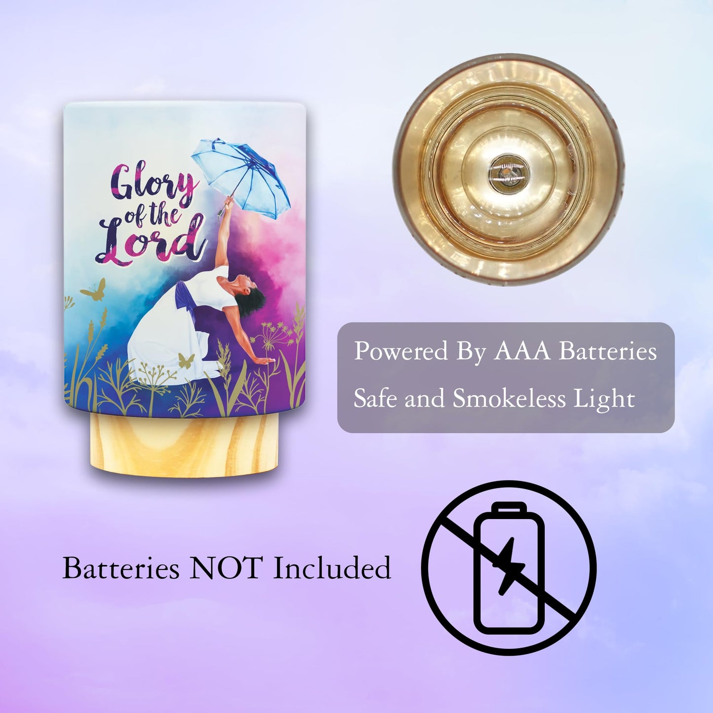 African American Expressions LED Flameless Candle - Christian Inspirational Battery Operated Candle with Uplifting Art - Spiritual & Religious Home