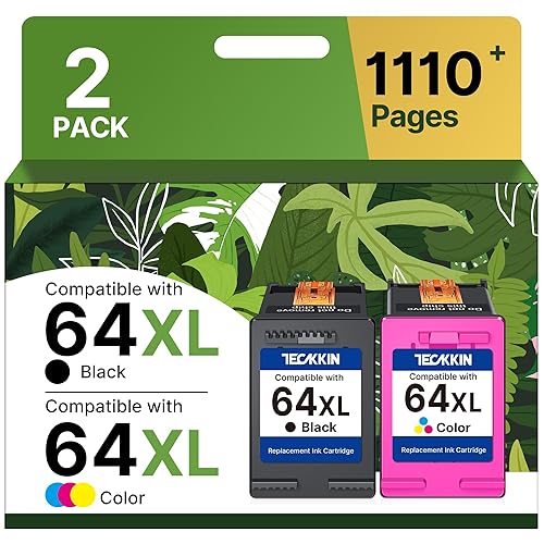 64XL Ink Cartridges Black/Color Combo Pack Replacement for HP Ink 64 for HP 64 Ink 64XL Work with HP Envy Photo 7855 7858 7155 7120 6252 6255 6258