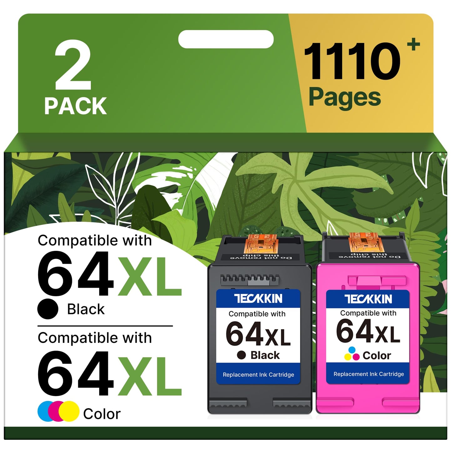 64XL Ink Cartridges Black/Color Combo Pack Replacement for HP Ink 64 for HP 64 Ink 64XL Work with HP Envy Photo 7855 7858 7155 7120 6252 6255 6258