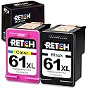 RETCH Remanufactured 61 XL Ink Cartridges Replacement for 61XL HP 61 Works with HP Envy 4500 4502 5530 DeskJet 2540 2541 2546 2549 3050 3510 OfficeJet