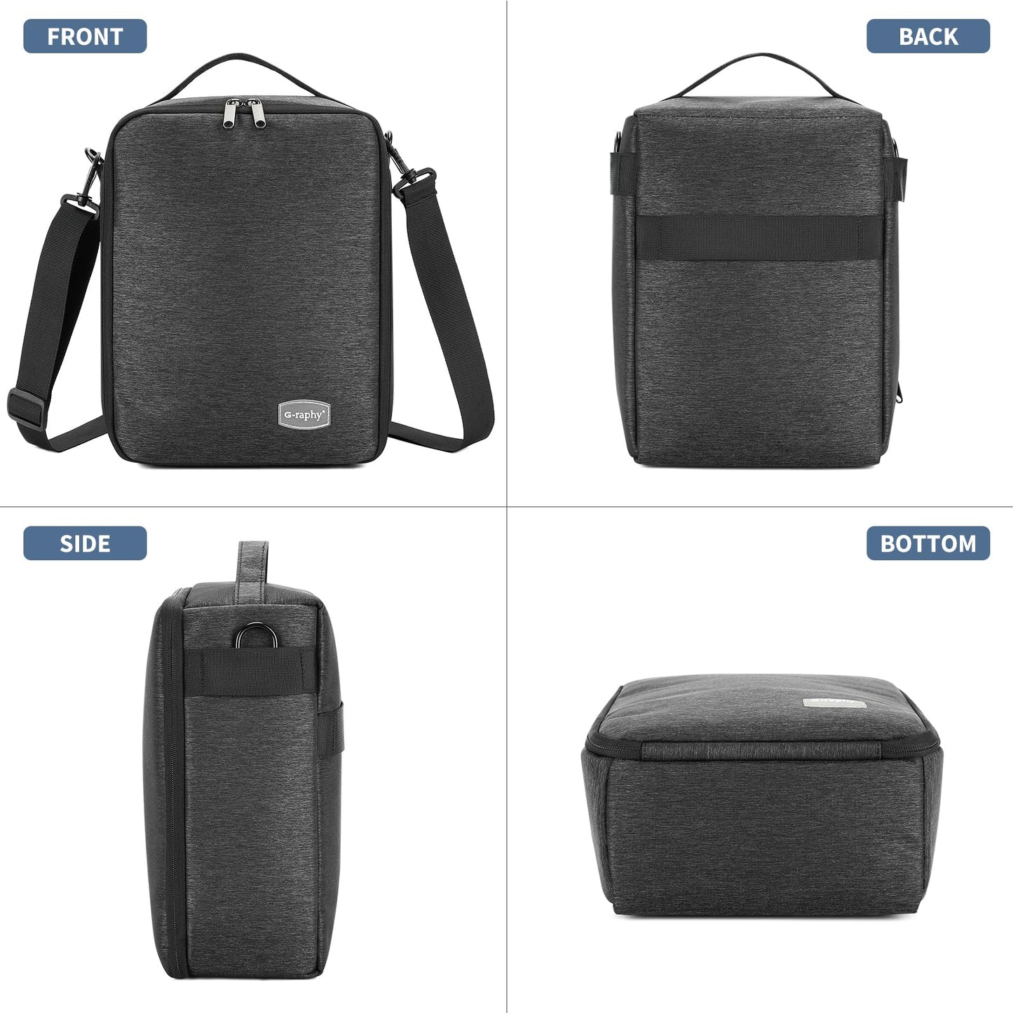 G-raphy Camera Insert Bag Lenses Cases with Large Capacity Camera Case Dividers with Grab Handle and Removal Strap Shockproof for DSLR SLR Mirrorless