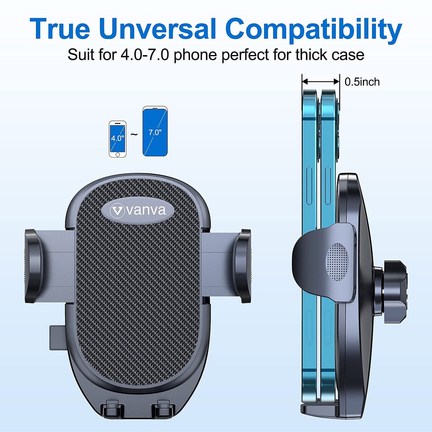 vanva Universal Air Vent Car Mount, [ Big Phones & Thick Case Friendly ] Cell Phone Holder for Car Hands Free Clamp Cradle Vehicle fit for All Apple