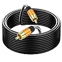 Digital Coaxial Audio Cable 40FT,1RCA Male to 1RCA Male Subwoofer Cable RCA Video Cable for Subwoofer, Home Theater, Video/Audio Subwoofer Rear View