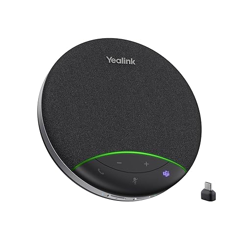 Yealink Sp92 Conference Speaker and Microphone with Bluetooth Dongle, Teams Certified, Noise Reduction, 20H Call Time USB Speakerphone for 4-6 People