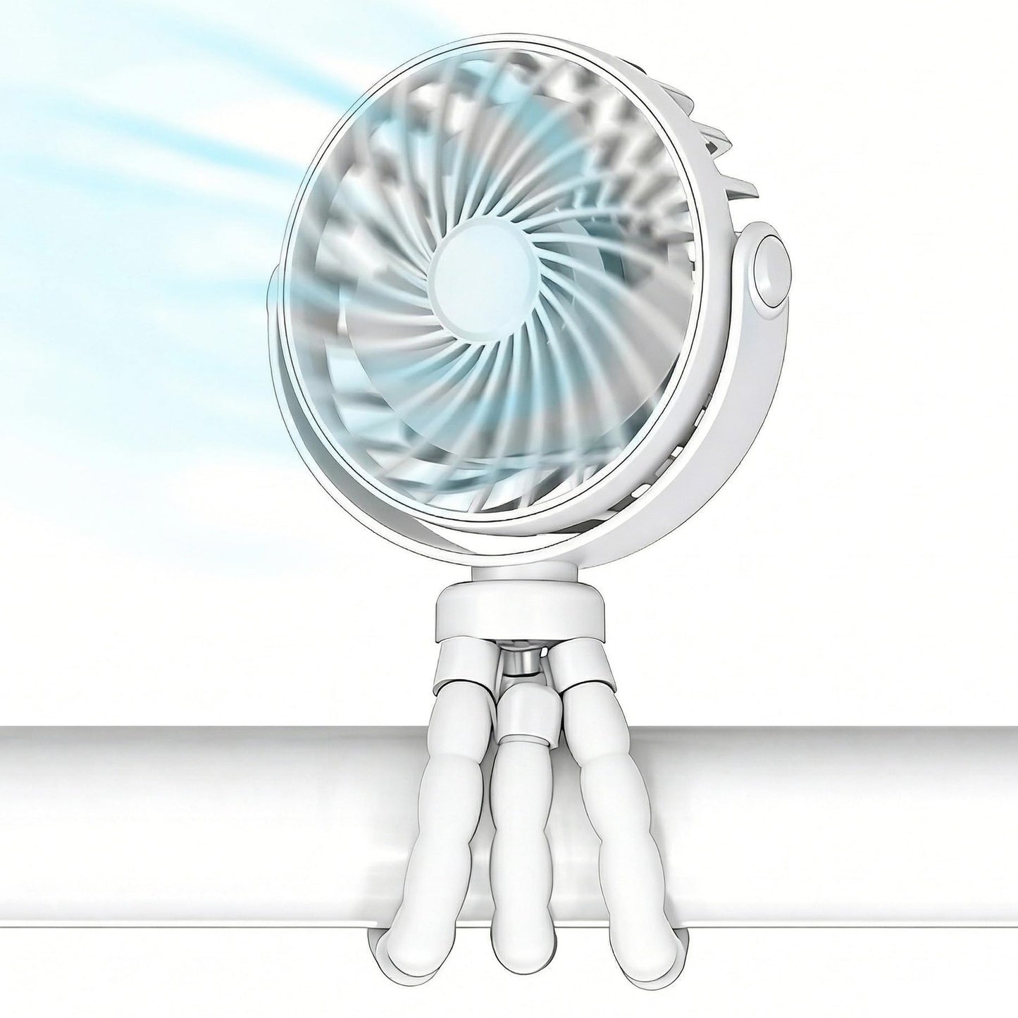 ormos Octopus Fan, 4-in-1 Portable Cooling Fan, 360° Rotation, 3 Speeds, Ultra Quiet 20dB, Black, USB Powered, Flexible Legs Design for Baby Room