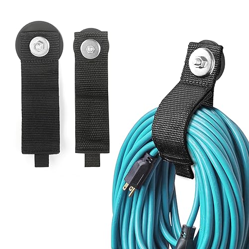 Xuuza 3 Pack Magnetic Extension Cord Organizers, 2.6-inch Magnet Hooks Heavy Duty Magnetic Hangers Cable Straps Holder Stick to Metal Pegboard, Great
