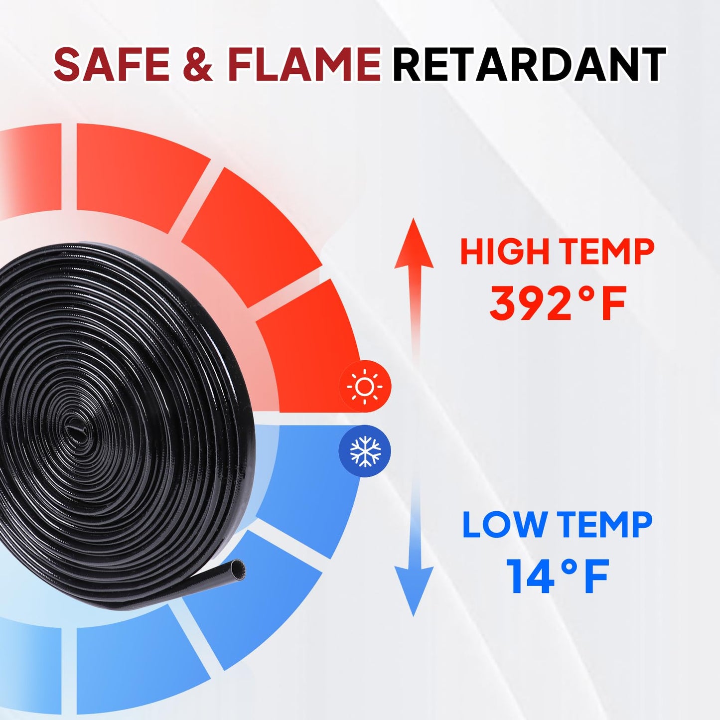 Silicone Fiberglass Sleeve Heat Shield Wire Protective High Temperature Electrical Insulation Self-extinguishing Black (3/16"- 9ft)