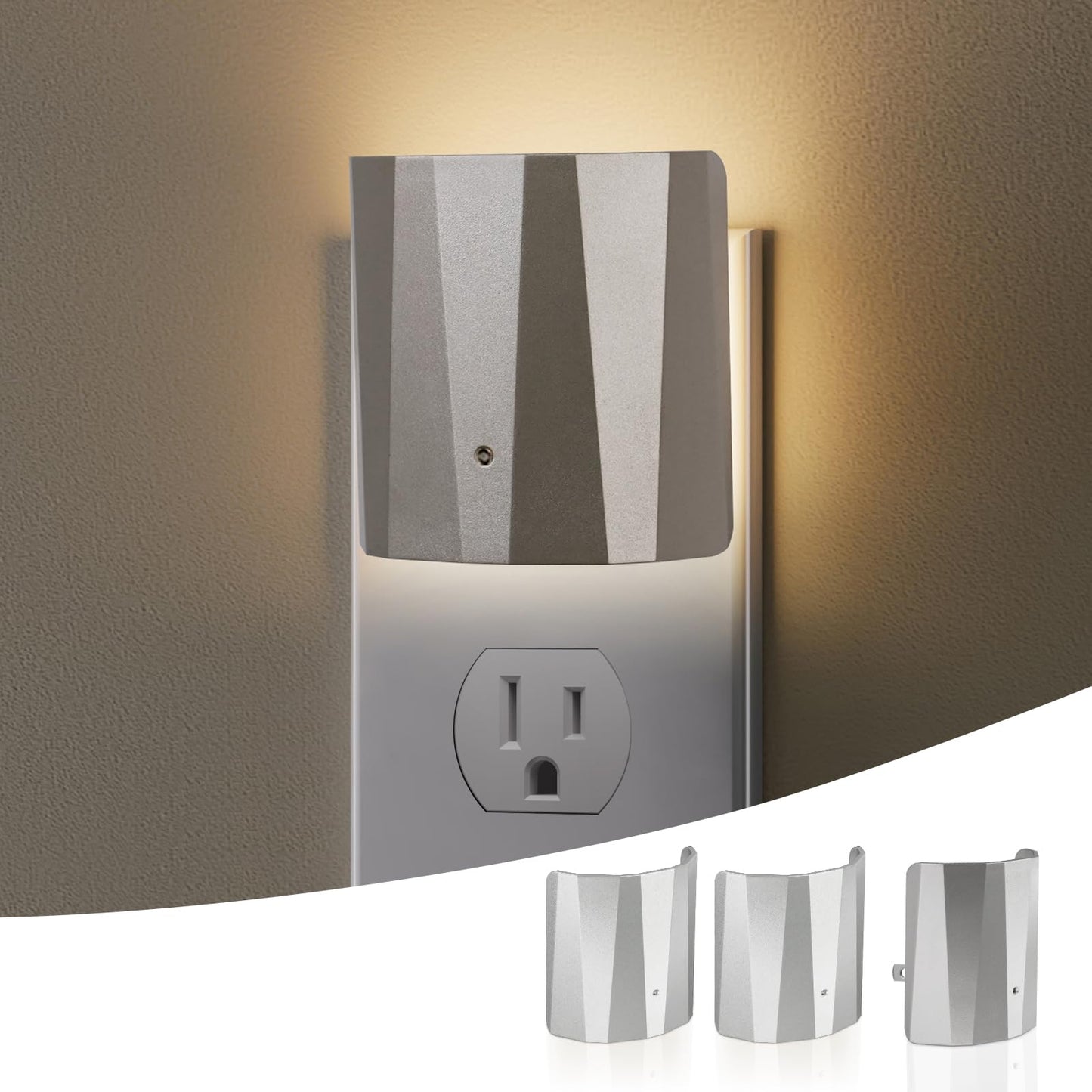 Dawnrise Plug in Night Lights for wall, Dawn to Dusk Night Light with 3000 K/5 Lm, Backlit Nightlights for Bedroom, Kids Room, Hallway, Living Room