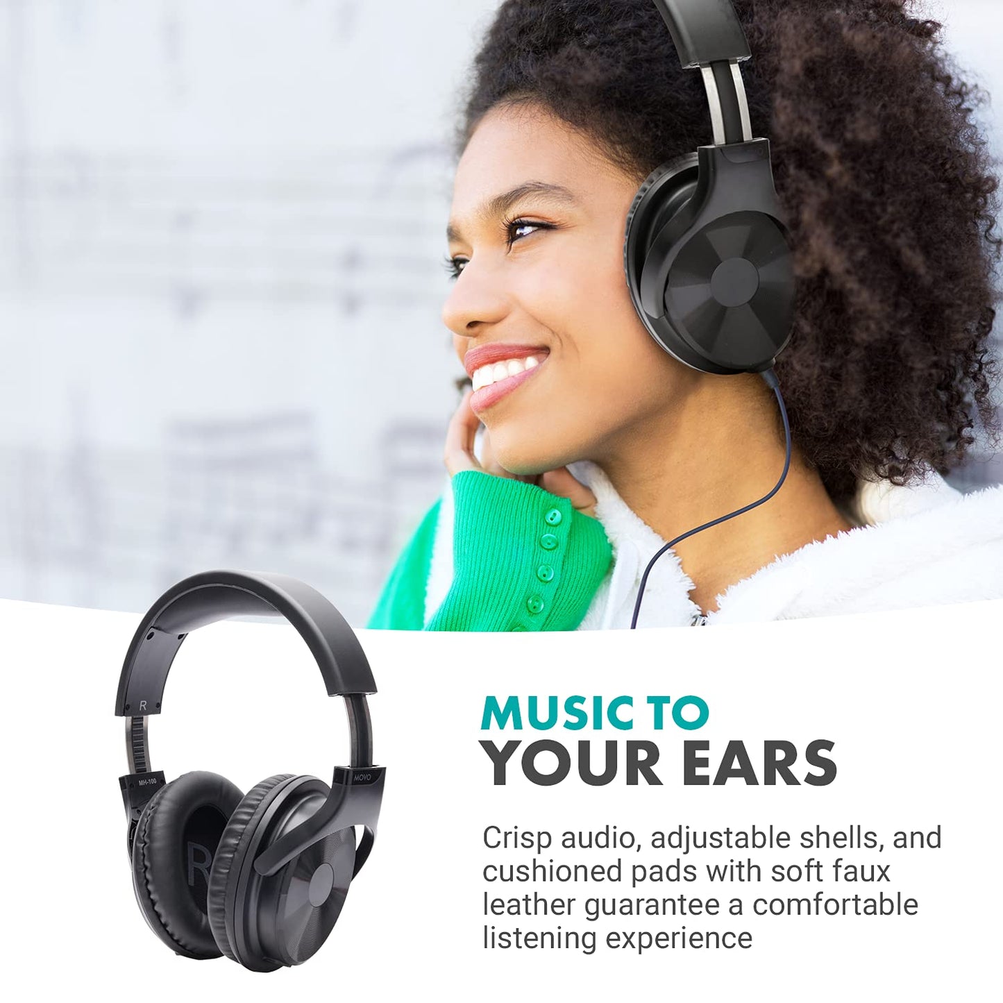 Movo Studio Microphone and Podcast Equipment Bundle - 3.5mm TRS and XLR Condenser Microphone for Singing, Podcasts, and More - Studio Headphones with