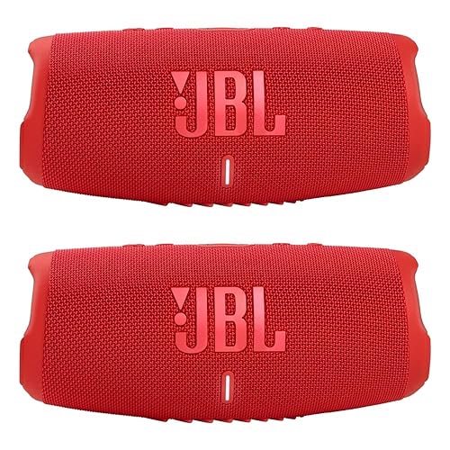 JBL Charge 5 - Waterproof Portable Bluetooth Speaker - Red/Red (Pair)
