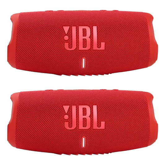 JBL Charge 5 - Waterproof Portable Bluetooth Speaker - Red/Red (Pair)