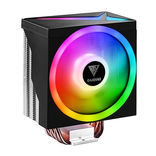 GAMDIAS BOREAS M1-610 Computer CPU Air Cooler, High Airflow 2600RPM PWM Fan, Performance 6 Copper Heatpipes w/ Direct Contact Technology, MB Sync