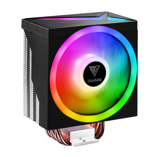 GAMDIAS BOREAS M1-610 Computer CPU Air Cooler, High Airflow 2600RPM PWM Fan, Performance 6 Copper Heatpipes w/ Direct Contact Technology, MB Sync