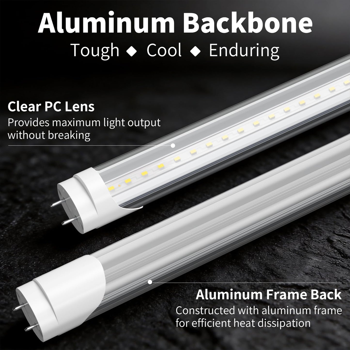 SUSLUM Fluorescent Light Bulbs Replacement 4FT, T8 LED Bulbs 4 Foot Type A+B, 24W (65W Equivalent) 3200LM, 5000K Daylight, 48 Inch Tube, F32T8 or