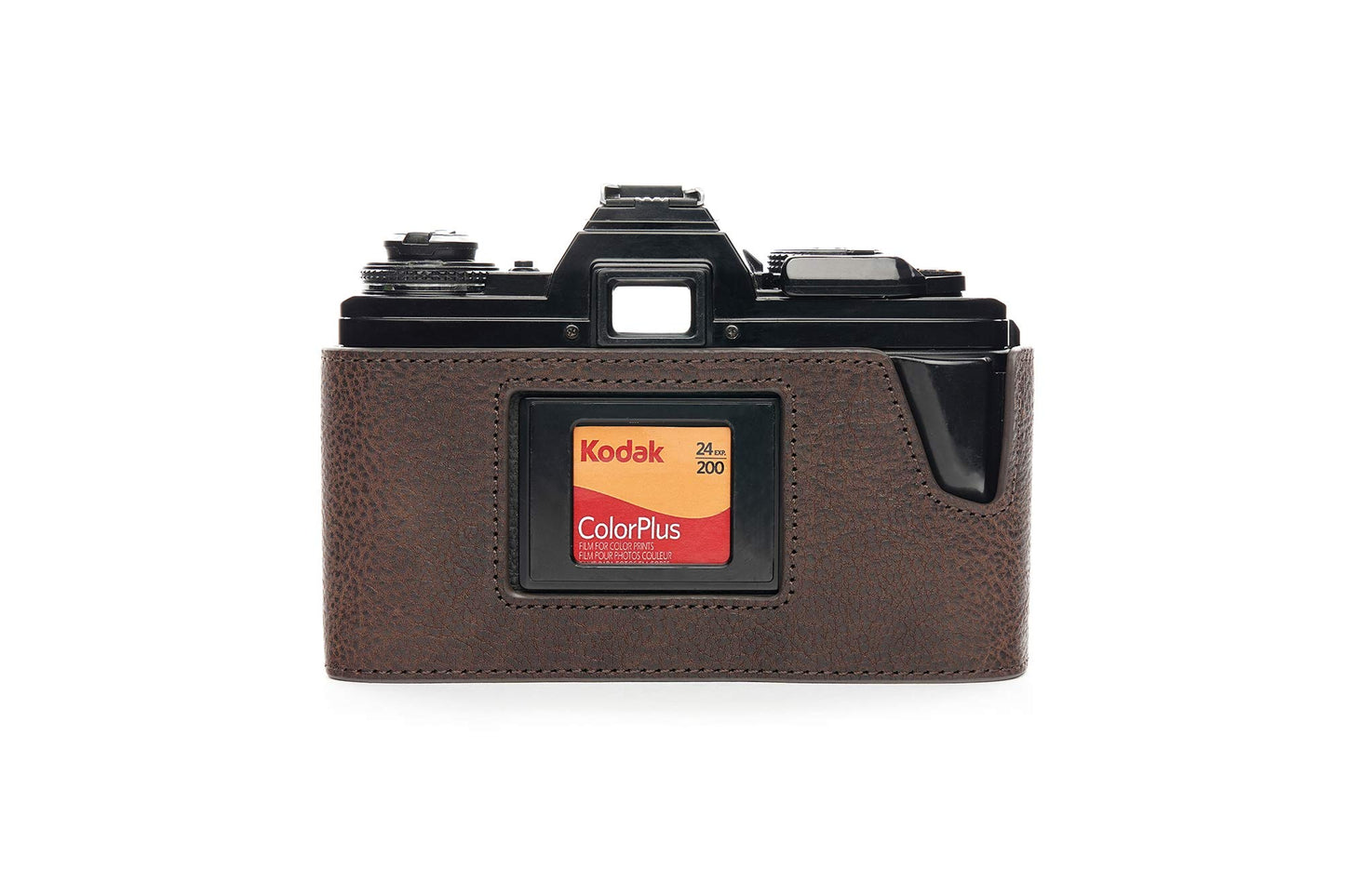 Minolta X-700 Case, BolinUS Handmade Genuine Real Leather Half Camera Case Bag Cover for Minolta X-700 with Hand Strap (Coffee)