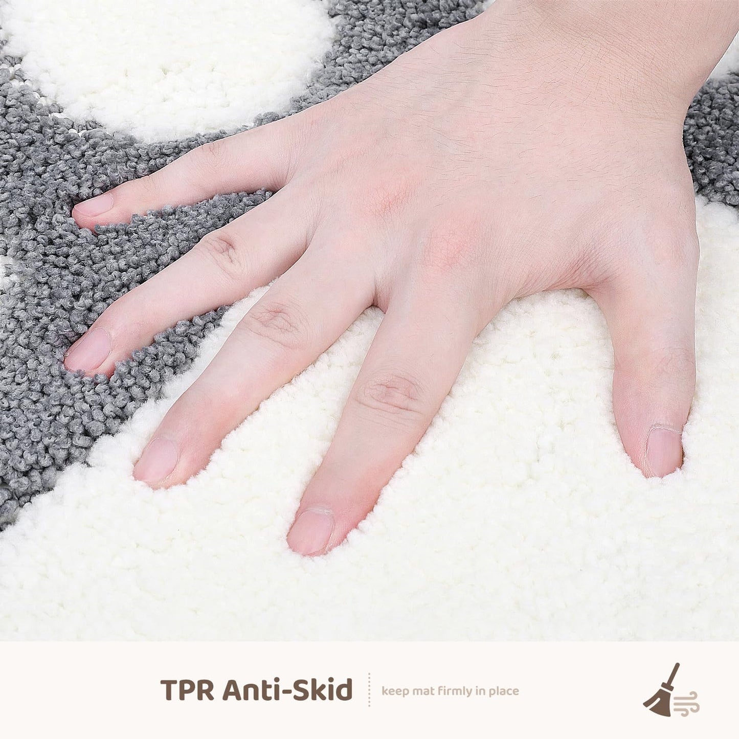 Molesun Paw Shaped Bath Mat, Cute Bathroom Rug Non-Slip, Soft Microfiber Water Absorbent Thick Shower Rug, Machine Washable Bath Rug for Bathroom…