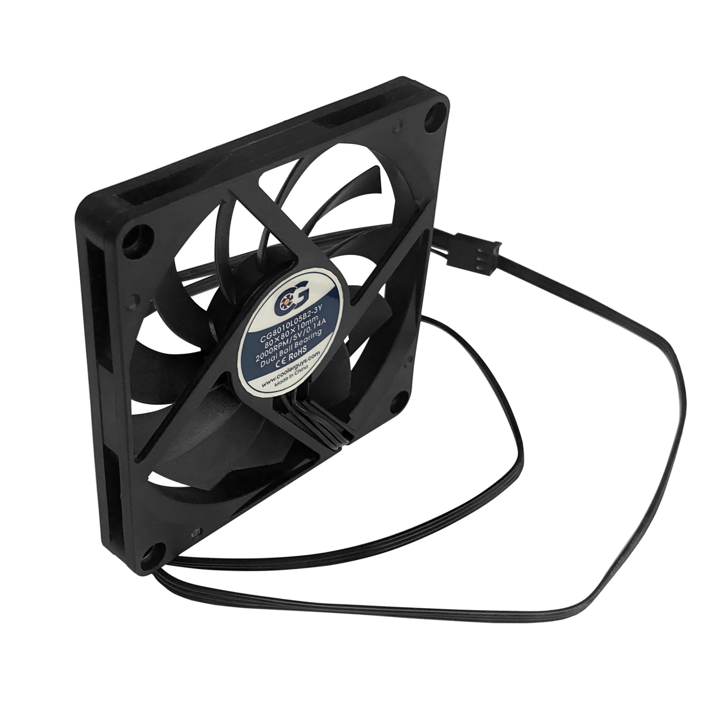 Coolerguys 80x80x10mm 5 VDC 3Pin Low Speed Fan CG8010L05B2-3Y